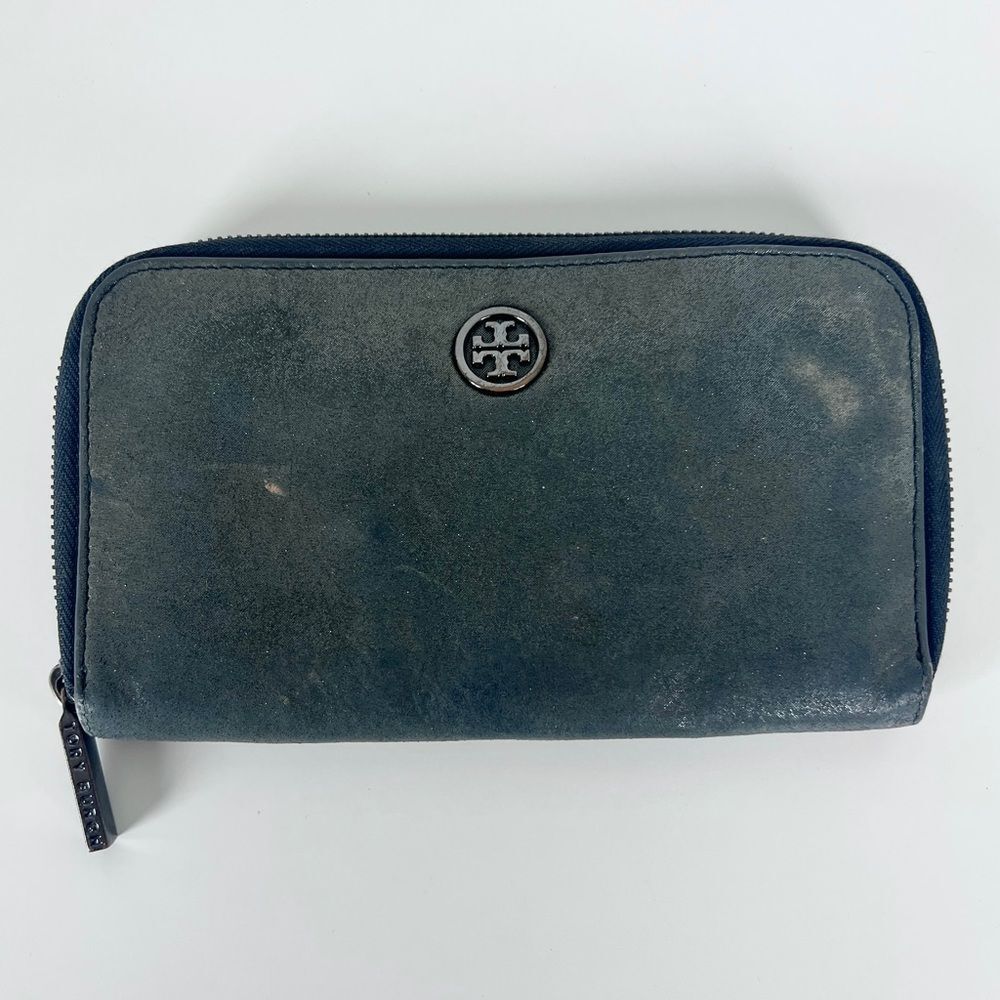 Tory Burch Grey Metallic Wallet